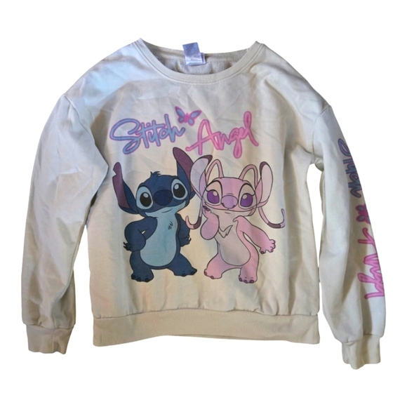 Disney Tops - Stitch & Angel juniors Sweatshirt - White